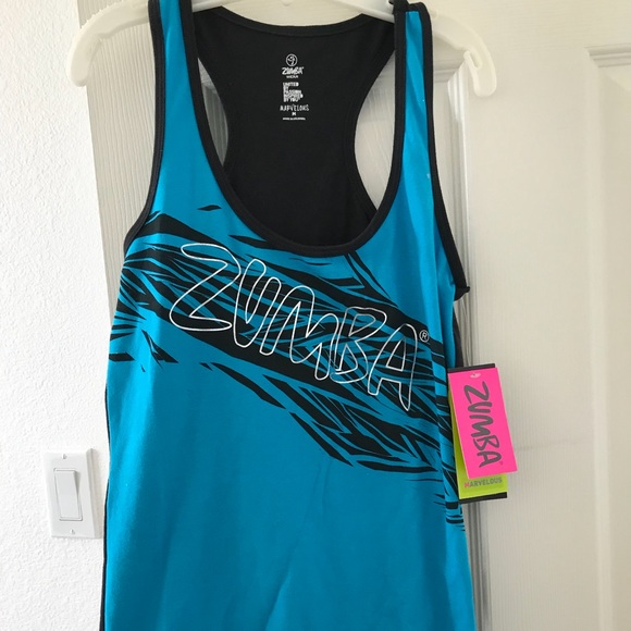 Zumba Fitness Tops - Zumba blue/black racerback tank! NWT Zumba Fitness Tops - Zumba blue/black racerback tank! NWT